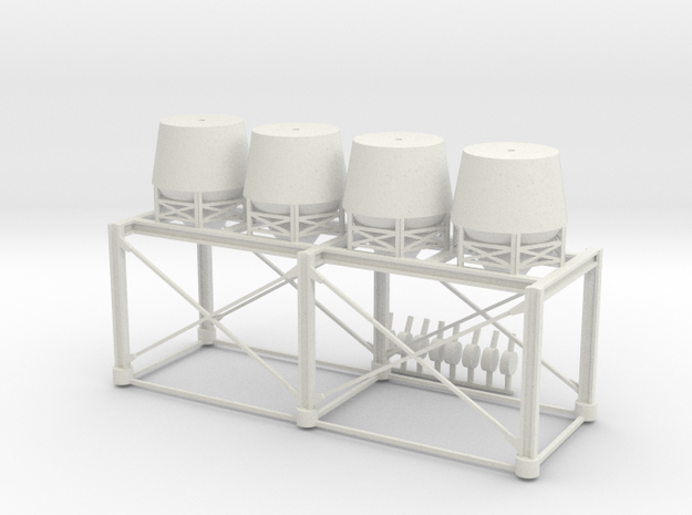 'HO Scale' - Loadout Bins in White Natural Versatile Plastic