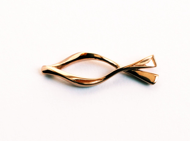 Ichthys Pendant - Christian Jewelry in 14k Rose Gold Plated Brass
