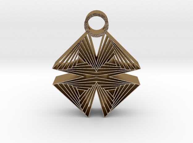 Triangle X pendant in Polished Gold Steel