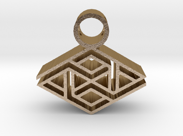 tribal pendant 10 in Polished Gold Steel