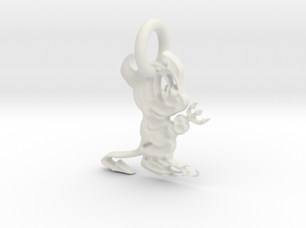 Beastie - The BSD Mascot in White Natural Versatile Plastic: Extra Small