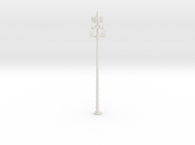 Cell Tower 110ft - HO 87:1 Scale in White Natural Versatile Plastic