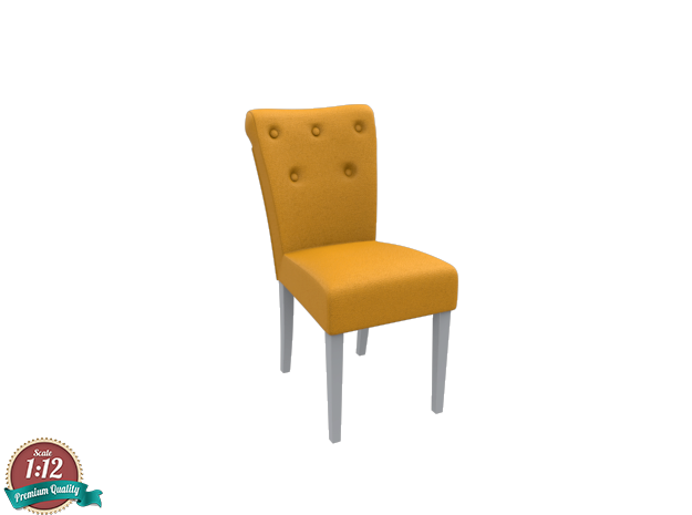 Miniature Cambridge Soft Chair in White Natural Versatile Plastic: 1:12