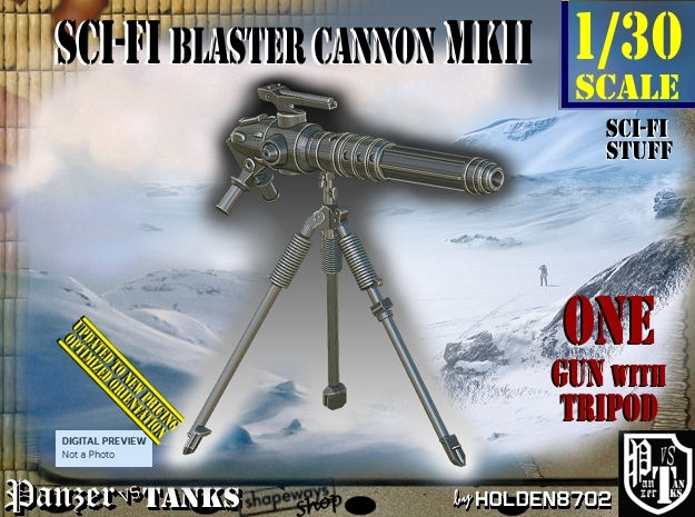 1/30 Sci-Fi Blaster Cannon MkII Set001 in Tan Fine Detail Plastic