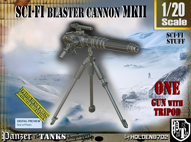 1/20 Sci-Fi Blaster Cannon MkII Set001 in Tan Fine Detail Plastic