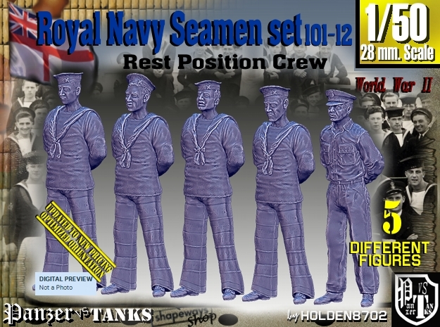 1/50 RN Seamen Rest Set101-12 in Tan Fine Detail Plastic