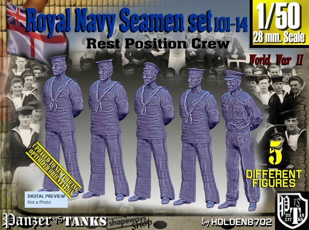 1/50 RN Seamen Rest Set101-14 in Tan Fine Detail Plastic