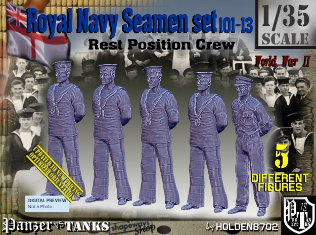 1/35 RN Seamen Rest Set101-13 in Tan Fine Detail Plastic