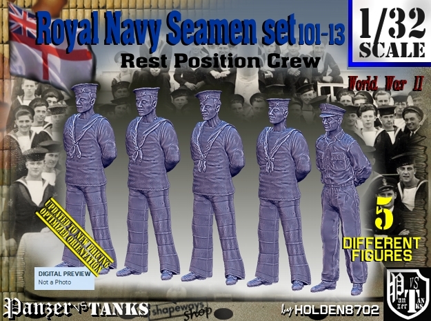 1/32 RN Seamen Rest Set101-13 in Tan Fine Detail Plastic