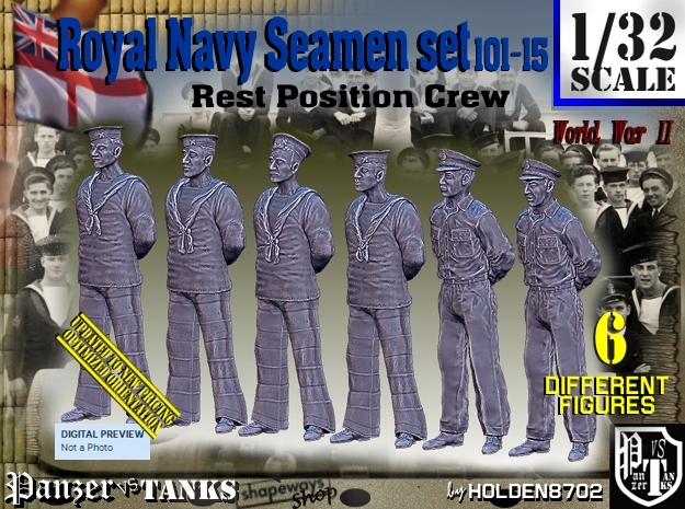 1/32 RN Seamen Rest Set101-15 in Tan Fine Detail Plastic