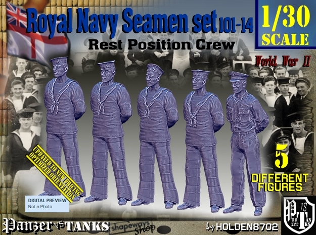 1/30 RN Seamen Rest Set101-14 in White Natural Versatile Plastic