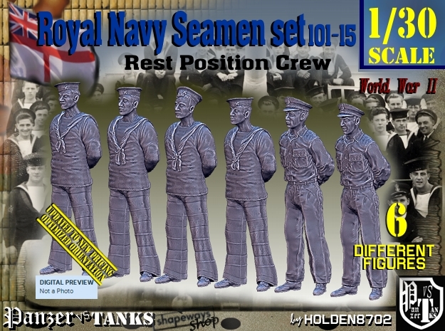 1/30 RN Seamen Rest Set101-15 in White Natural Versatile Plastic