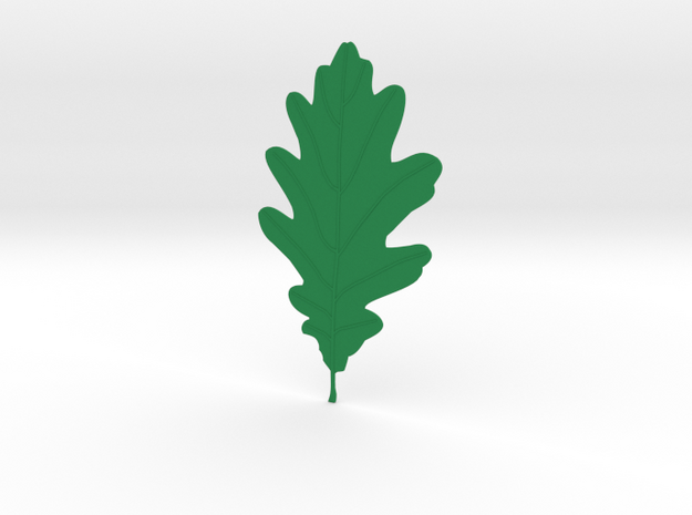 Oak tree leaf in Green Processed Versatile Plastic