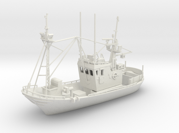 Fishingboat Ver01 .  1:96 Scale in White Natural Versatile Plastic
