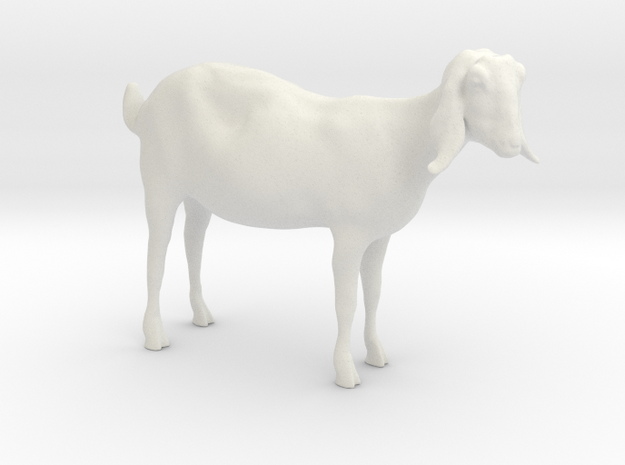 3D Scanned Nubian Goat  - 1:12 scale (Hollow) in White Natural Versatile Plastic