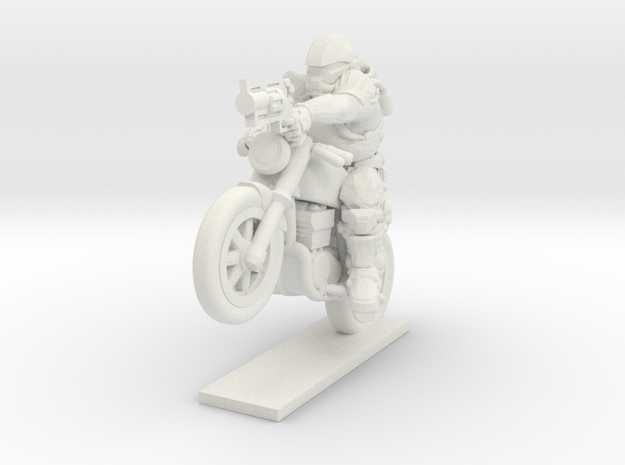 Motorcycle Assault in White Natural Versatile Plastic