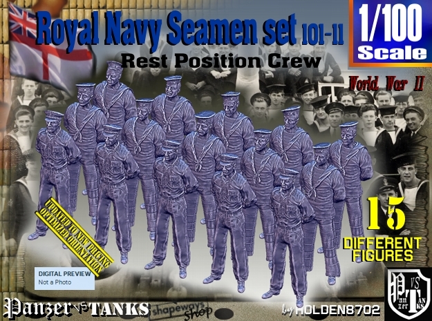 1/100 RN Seamen Rest Set101-11 in Tan Fine Detail Plastic