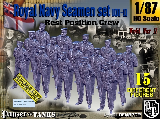 1/87 RN Seamen Rest Set101-11 in Tan Fine Detail Plastic