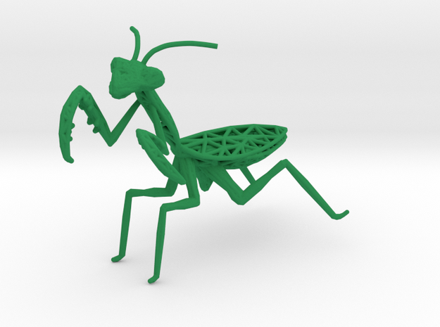 Praying mantis in Green Processed Versatile Plastic