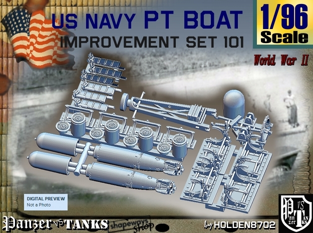 1/96 PT Boat Improvement Set101 in Tan Fine Detail Plastic