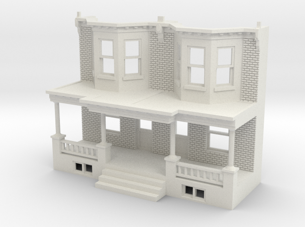 WEST PHILLY ROW HOME FRONT 87 TWINS in White Natural Versatile Plastic