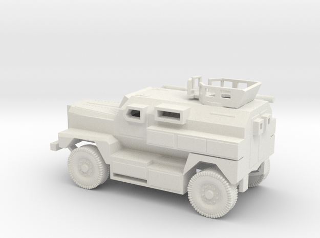 1/87 Scale MRAP Cougar 4x4 With Turret in White Natural Versatile Plastic
