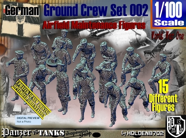 1/100 German Ground Crew Set002 in Tan Fine Detail Plastic