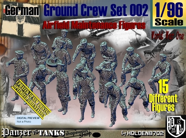1/96 German Ground Crew Set002 in Tan Fine Detail Plastic