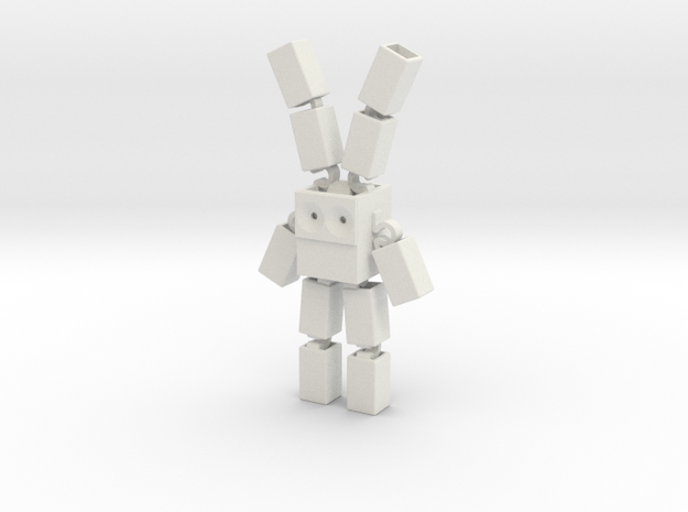 Space Bunny Robot in White Natural Versatile Plastic