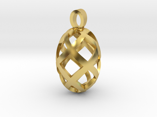 Seed openwork [pendant] in Polished Brass