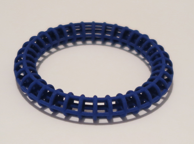 Bangle Bracelet Ribbed in Blue Processed Versatile Plastic