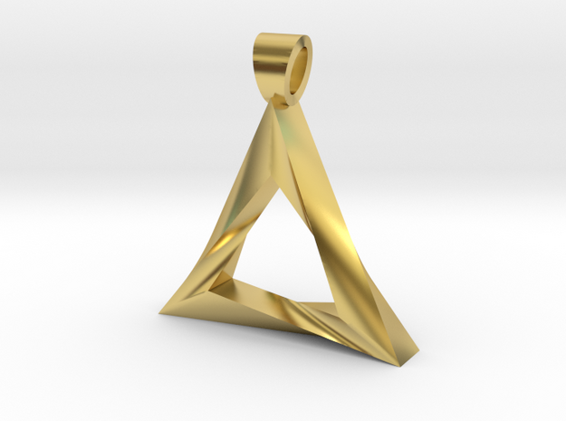 Impossible triangle [pendant] in Polished Brass