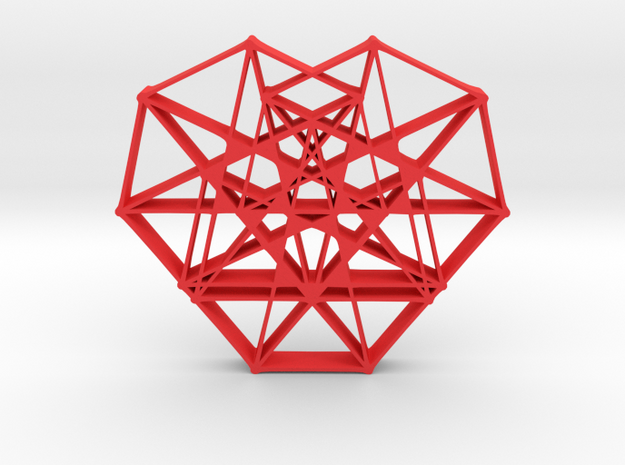 Heptaheart Hangerless Pendant in Red Processed Versatile Plastic