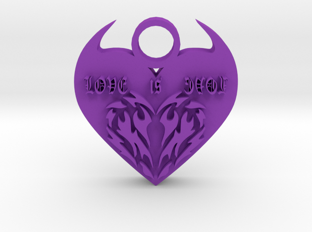 love is evol pendant 3 in Purple Processed Versatile Plastic