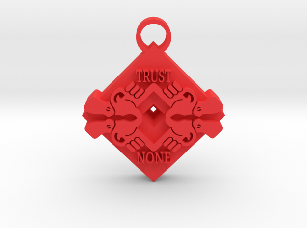 Trust None pendant 2 in Red Processed Versatile Plastic
