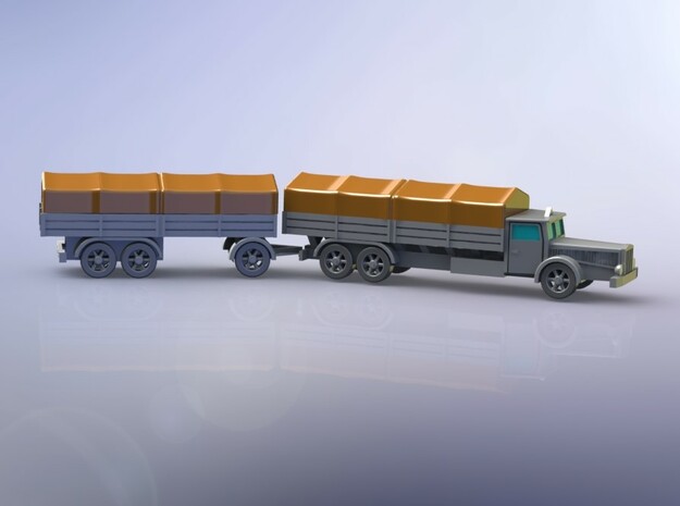 Vomag 8 LR Truck & Trailer 1/120 TT in White Natural Versatile Plastic