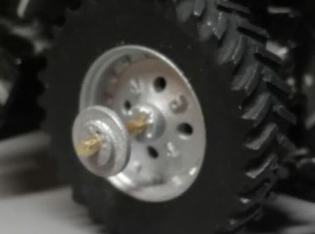 1/64 Scale 42" Silver Rear Cast Wheels & Tires in Tan Fine Detail Plastic