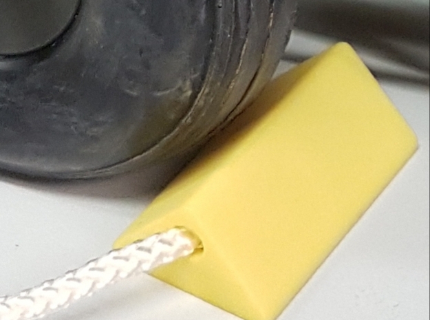 Wheel chock in Yellow Processed Versatile Plastic