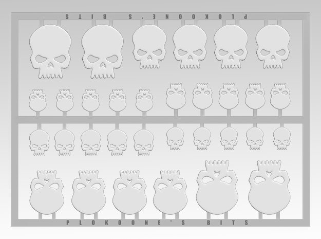 Skull 1 Vehicle Icons in Tan Fine Detail Plastic