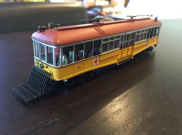 HO LA Railway Sowbelly with fenders in Smooth Fine Detail Plastic