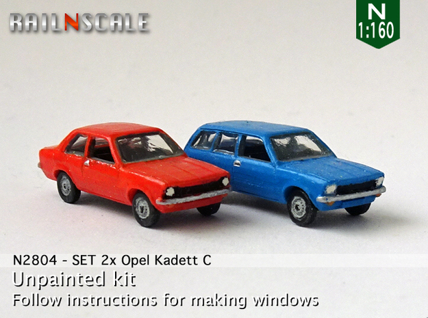SET 2x Opel Kadett (N 1:160) in Tan Fine Detail Plastic