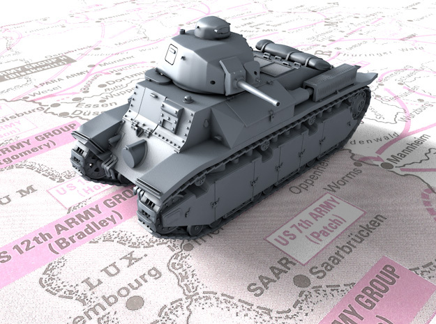 1/120 (TT) French Char D2 AMX4 SA35 Medium Tank in Tan Fine Detail Plastic