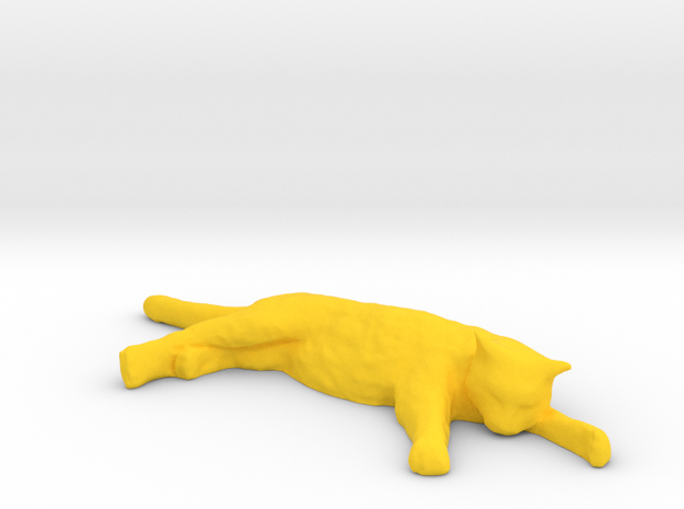 1/6 Scale Sleeping Cat in Yellow Processed Versatile Plastic