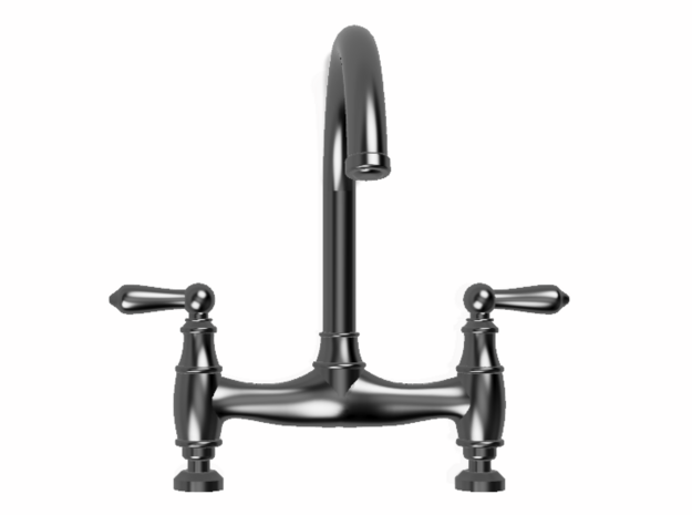 Traditional Bridge Faucet  in Smooth Fine Detail Plastic