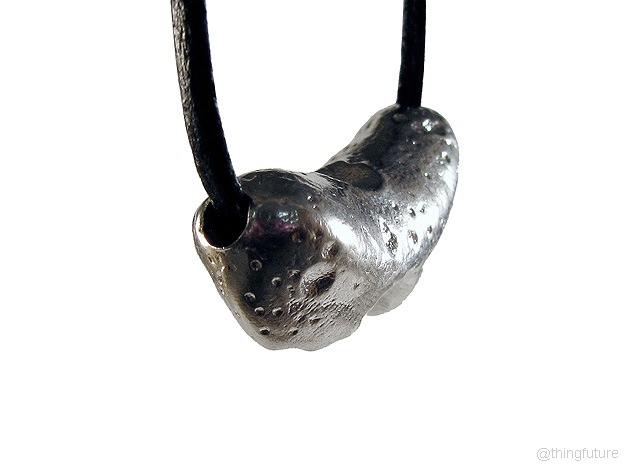 Eros asteroid pendant in Natural Silver