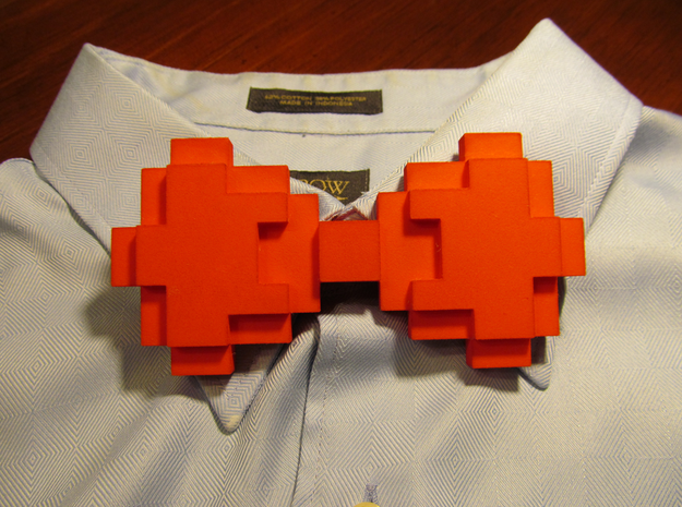 8-bit Bow tie in Red Processed Versatile Plastic