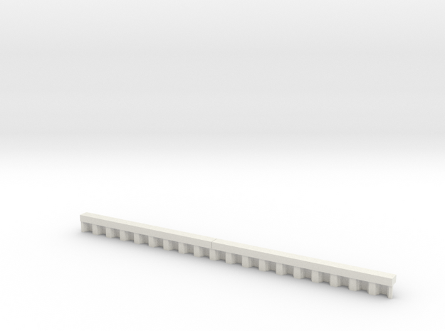 N Scale Sheet Piling Quay Wall H8 L142.5 in White Natural Versatile Plastic