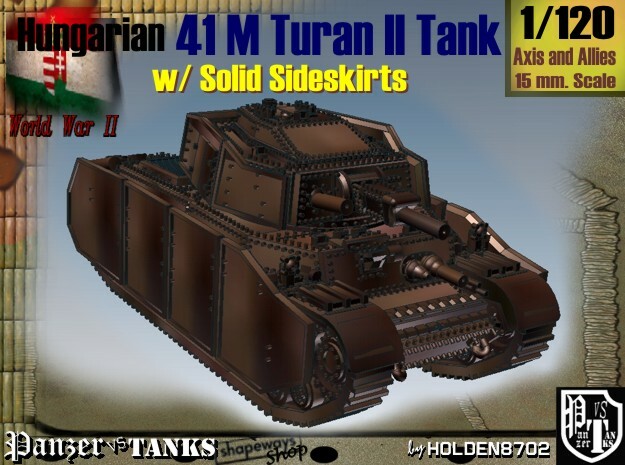 1/120 Hungarian 41M Turan II Solid Sideskirts in White Natural Versatile Plastic