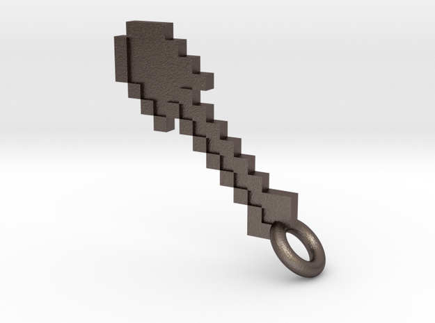 Minecraft Shovel Pendant in Polished Bronzed-Silver Steel