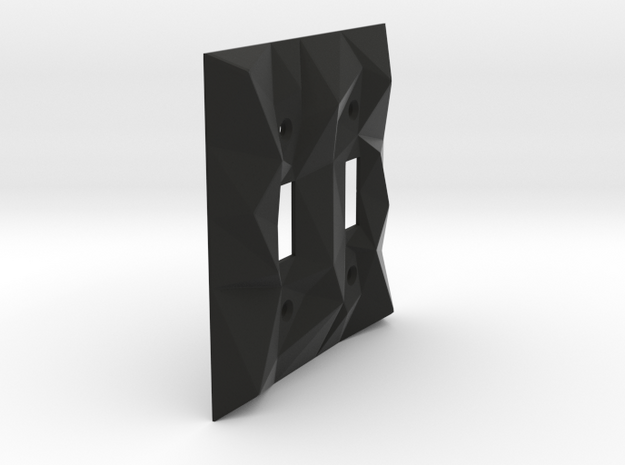 Facellux: Double Switch Wall Plate in Black Natural Versatile Plastic
